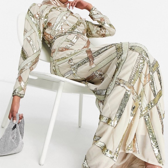 ASOS DESIGN lattice embellished maxi dress - Picture 3 of 6